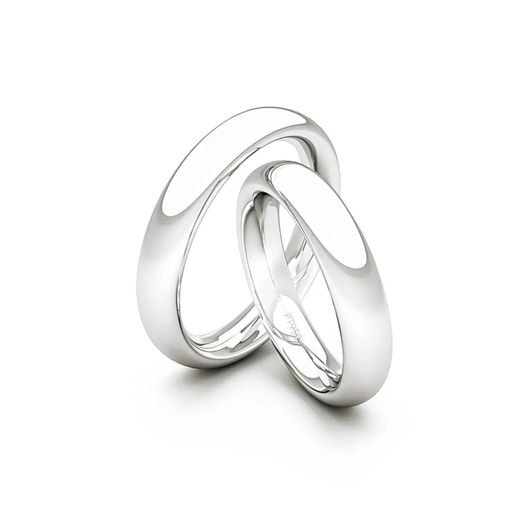 Par Argollas Matrimonio de Platino Inglés Garda Ergofit de 3,5mm 3