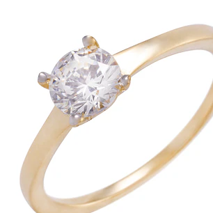 Anillo Compromiso de Oro 18Kt Solitario 5MM 4 Grifas