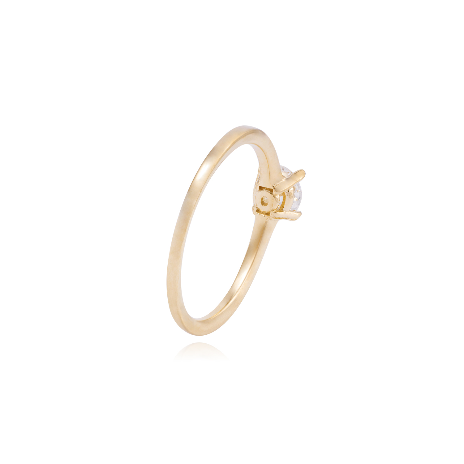 Anillo Compromiso de Oro 18Kt Solitario 5MM 4 Grifas 3