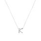 Collar de Plata Esterlina 925 Letra K Circon - Miniatura 3