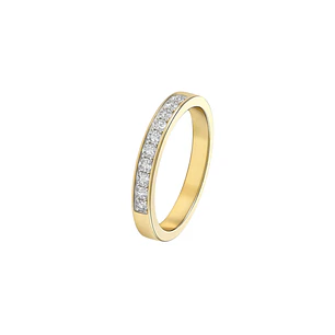 Anillo Oro Amarillo 18kt Diamantes 25 Pts 1/2 Cintillo