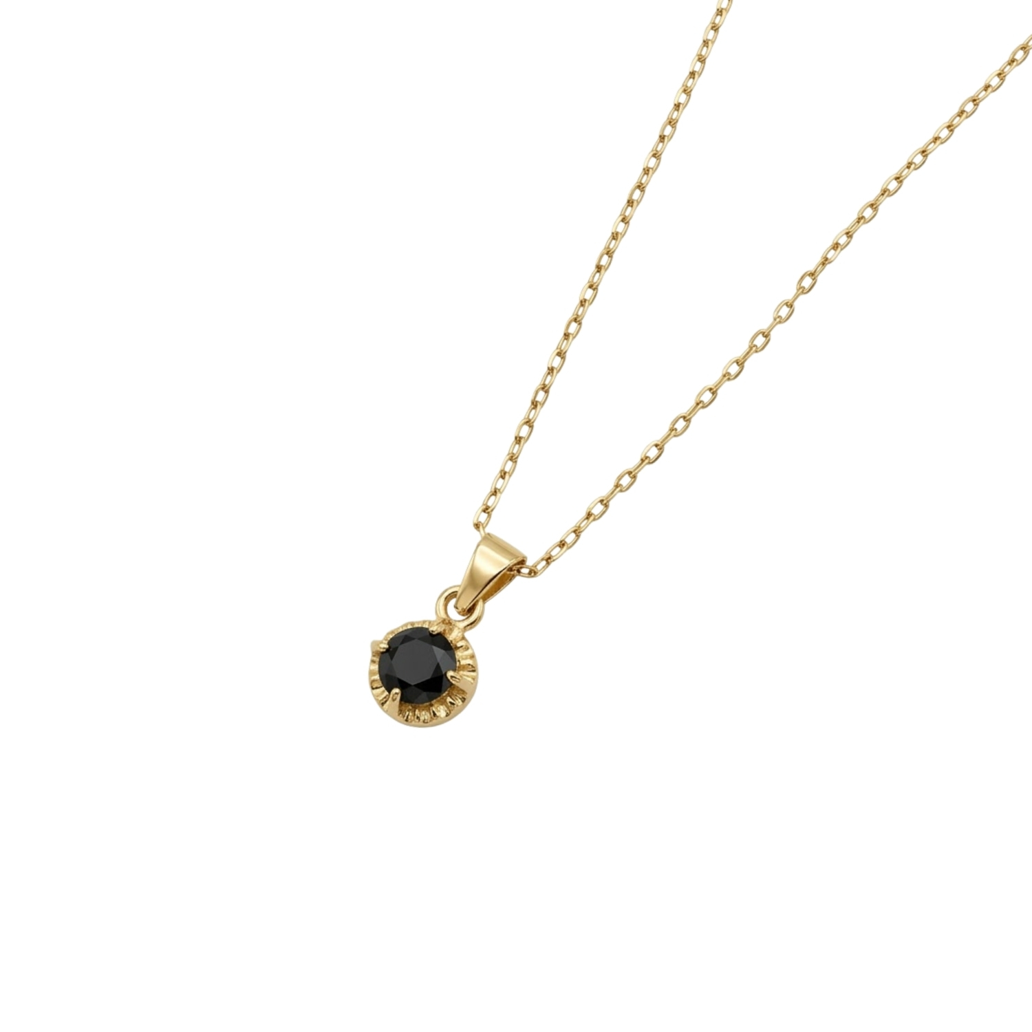 Colgante Oro Miel 18kt Sol con Garras de Onix 5mm 2