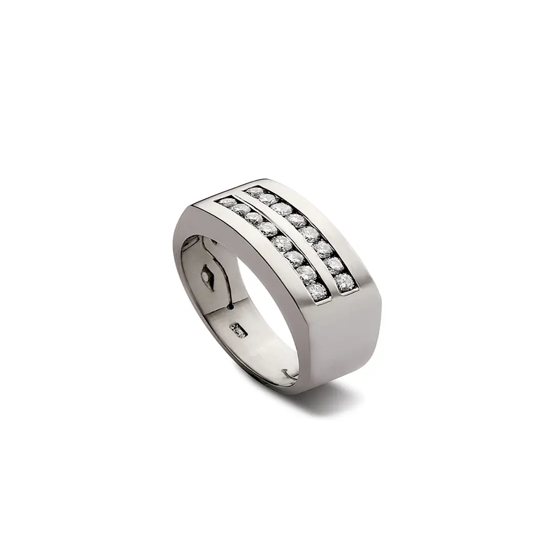 Anillo Platino 950 Modelo Nizo 16 Diamantes 2pts 2
