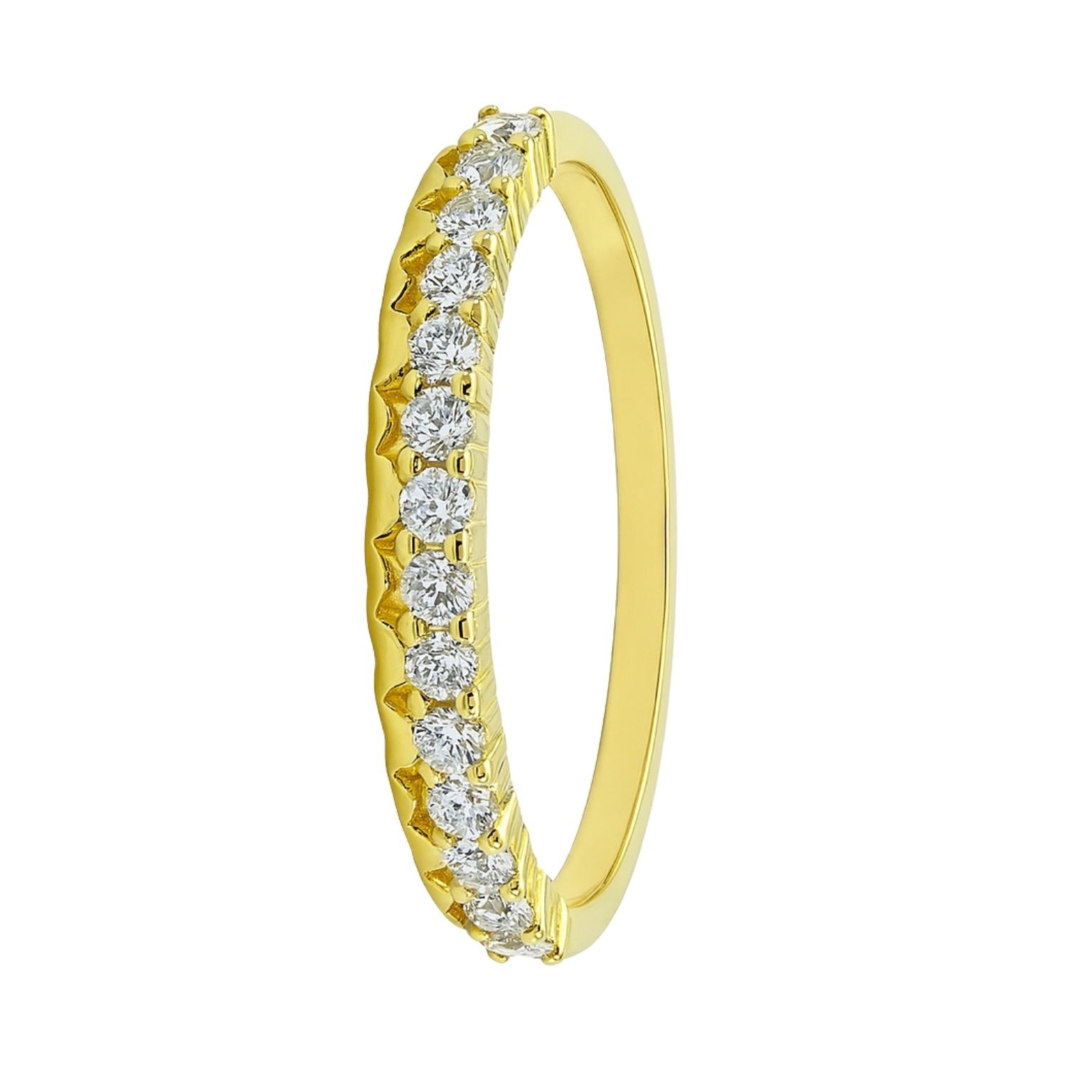 Anillo Revestido en Oro 18kt Medio Cintillo Circonita 1