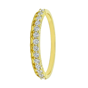 Anillo Revestido en Oro 18kt Medio Cintillo Circonita