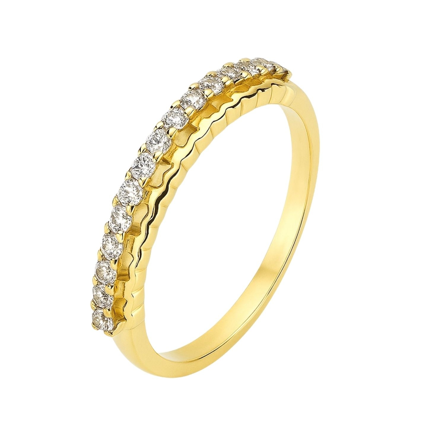 Anillo Revestido en Oro 18kt Medio Cintillo Circonita 2