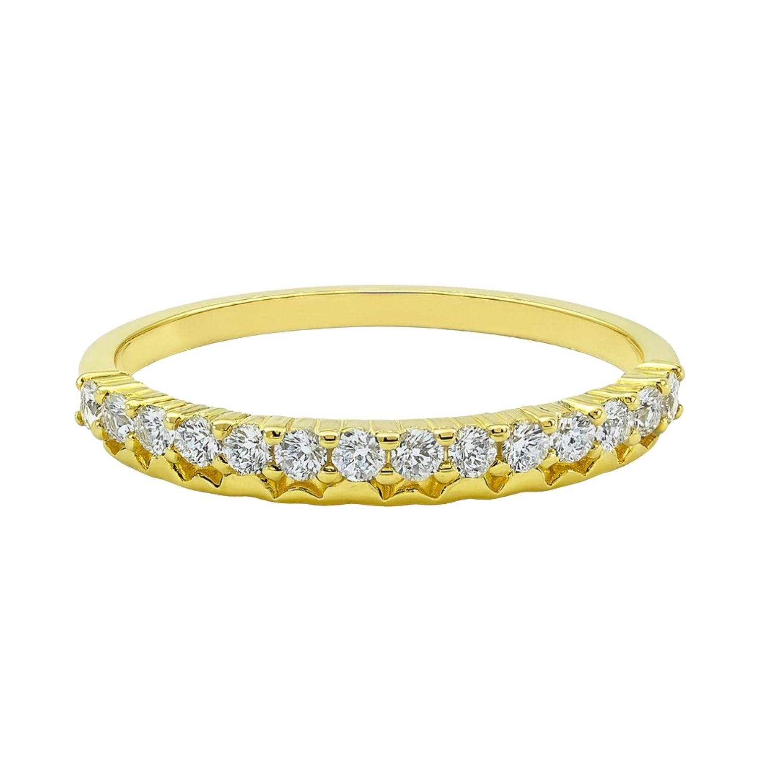 Anillo Revestido en Oro 18kt Medio Cintillo Circonita 3