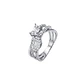 Anillo Oro Blanco 18kt Diamantes Corte Esmeralda 55 Pts - Miniatura 1