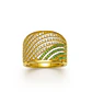 Anillo Oro Amarillo 18kt Ondas Circonitas-Esmeraldas - Miniatura 1