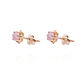 Aros Oro Miel 18kt  Rosa de Francia 4mm - Miniatura 1