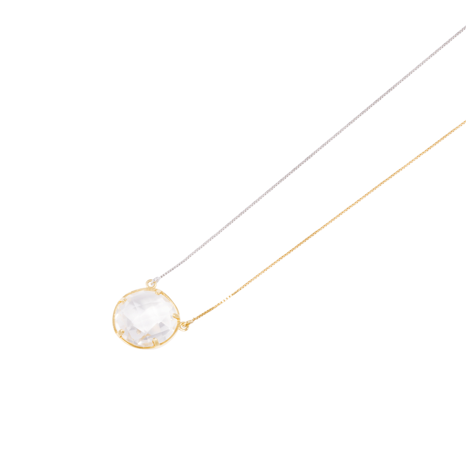 Collar Oro Bicolor 18kt Circonita Circular 1