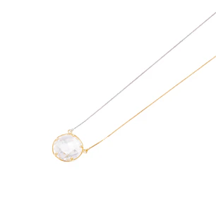 Collar Oro Bicolor 18kt Circonita Circular