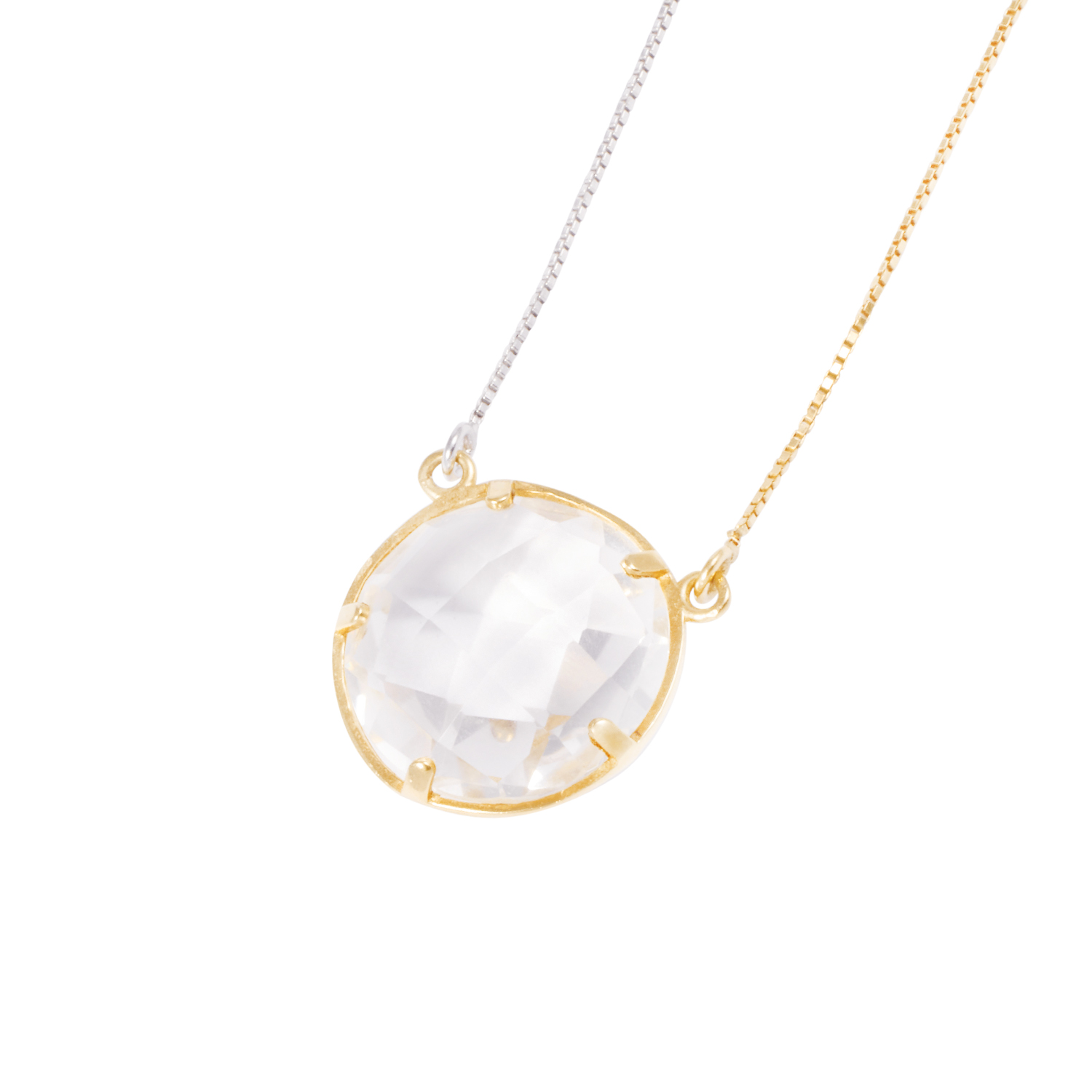 Collar Oro Bicolor 18kt Circonita Circular 2
