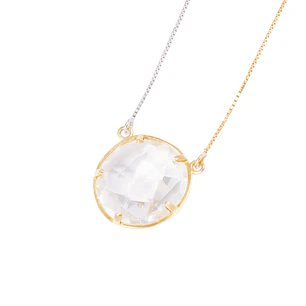 Collar Oro Bicolor 18kt Circonita Circular