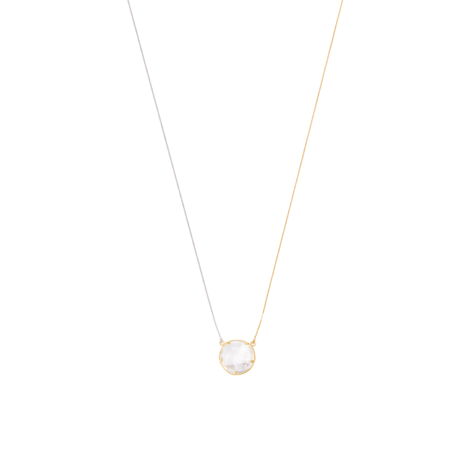 Collar Oro Bicolor 18kt Circonita Circular 3
