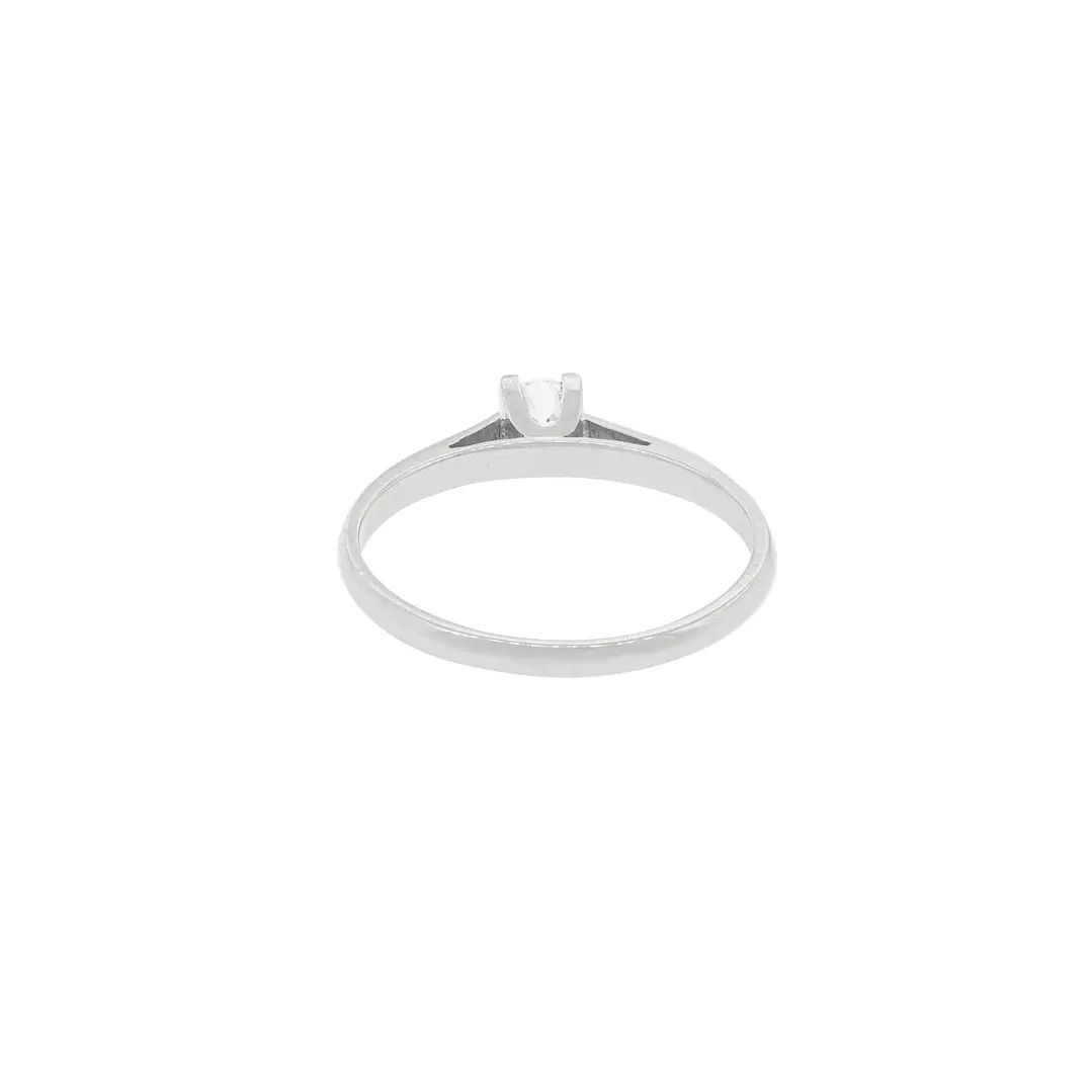Anillo Compromiso Platino 950  Nápoles 1x12ptos Diamante 4