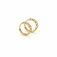 Aros Oro Amarillo 18kt Argollas Trenzadas Circonita 12MM - Miniatura 2