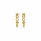 Aros Oro Amarillo 18kt Argollas Trenzadas Circonita 12MM - Miniatura 3