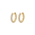 Aros Oro Amarillo 18kt Diamantes 7Pts Argollas Pequeñas XS