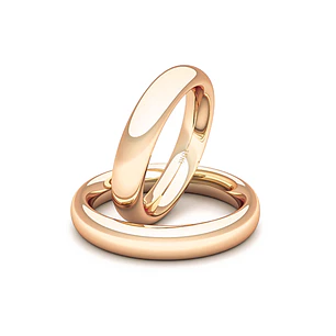 Par Argollas Matrimonio de Oro Miel 18kt Garda Ergofit de 3,5mm