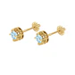 Aros Oro Miel 18kt Chatón con Aguamarina 4 mm - Miniatura 1