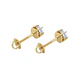Aros Oro Miel 18kt Chatón con Aguamarina 4 mm - Miniatura 2