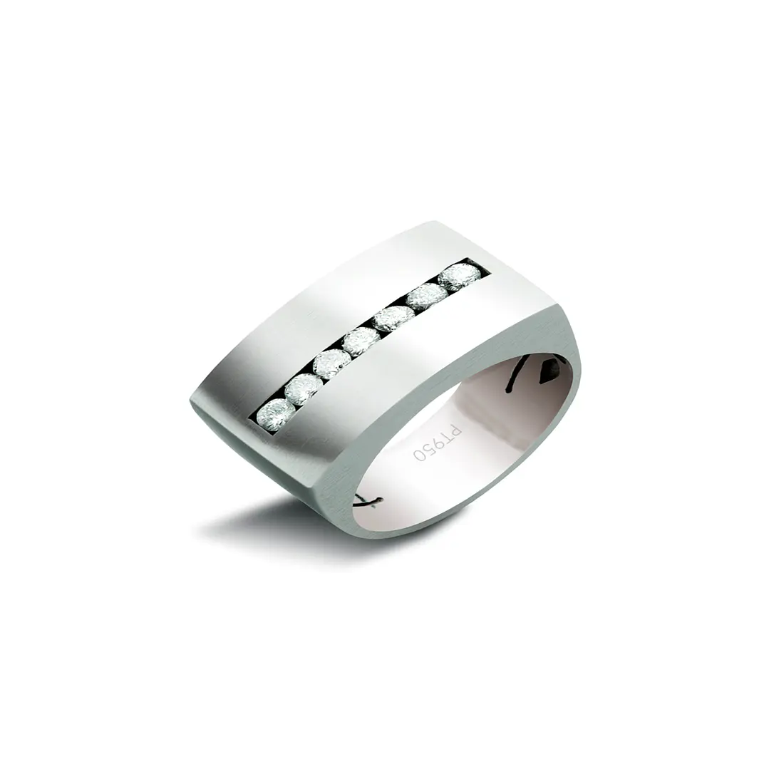 Anillo Platino 950 Modelo Dumo 7 Diamantes 5pts 1