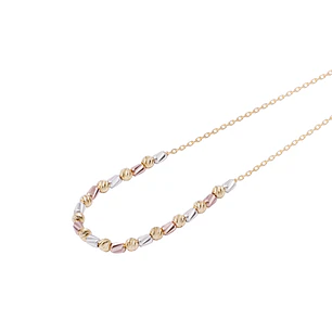 Pulsera Oro Amarillo 18kt Detalles Tricolor Ajustable