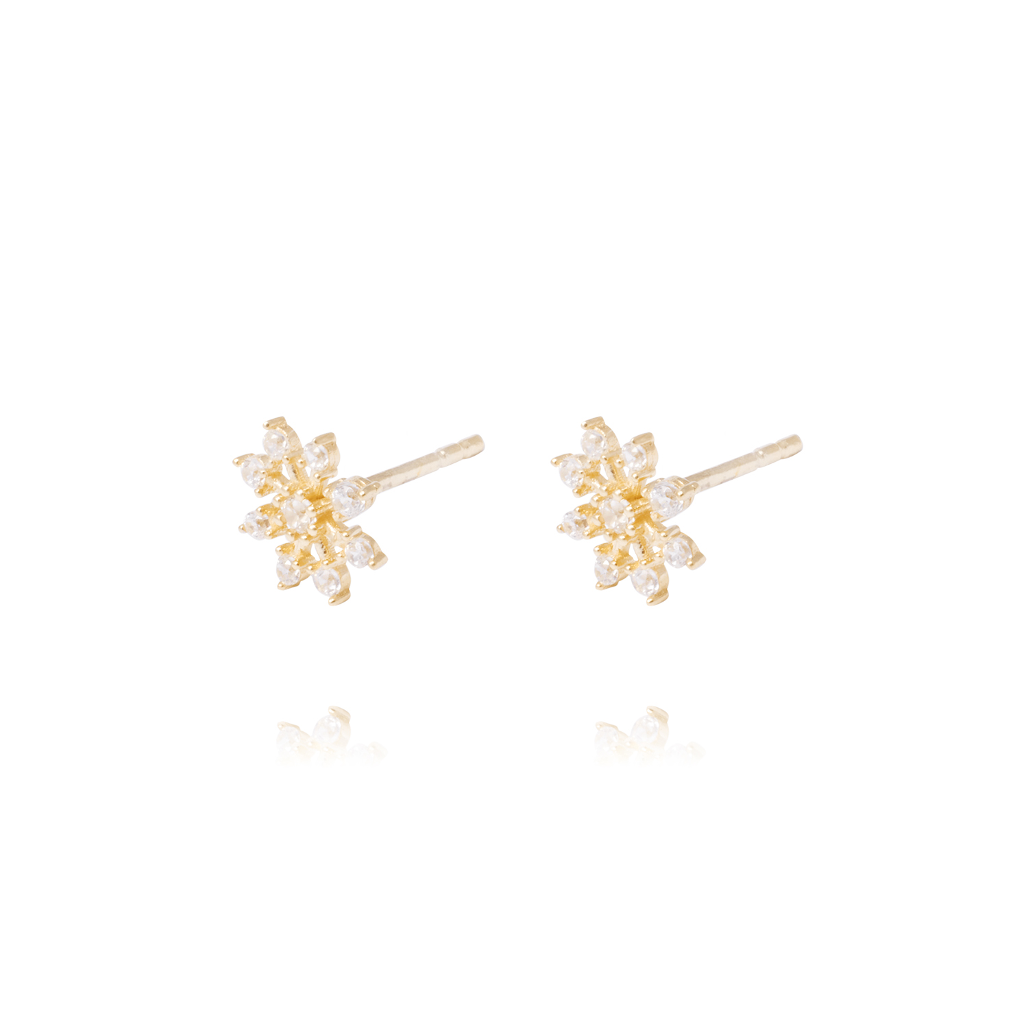 Aros de Oro de 18kt Circonitas copo de nieve 1