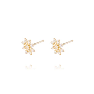 Aros de Oro de 18kt Circonitas copo de nieve