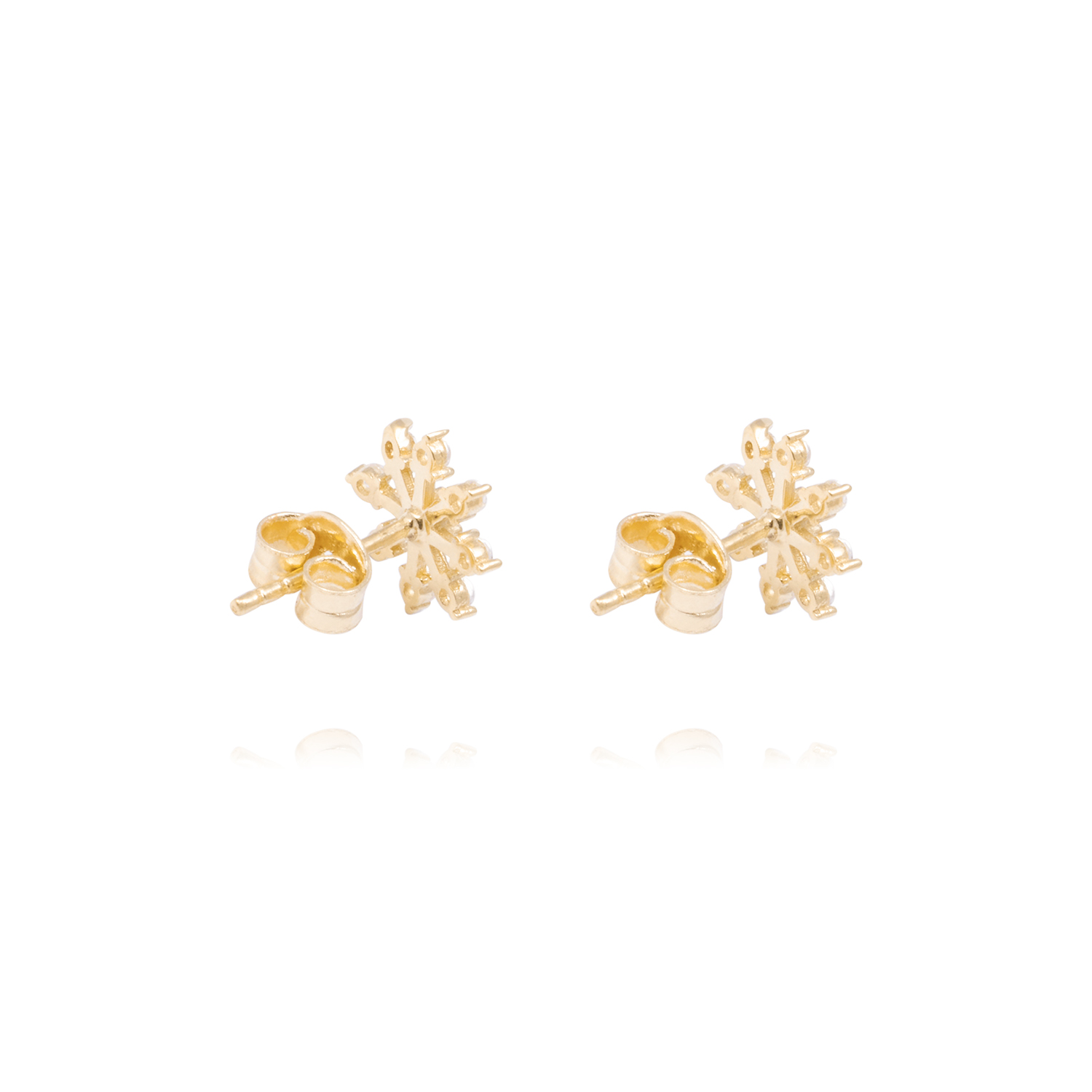 Aros de Oro de 18kt Circonitas copo de nieve 2