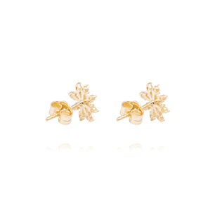 Aros de Oro de 18kt Circonitas copo de nieve