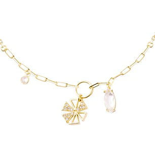 Pulsera Plata Esterlina 925 Ajustable Circonita Revestido en Oro 18kt