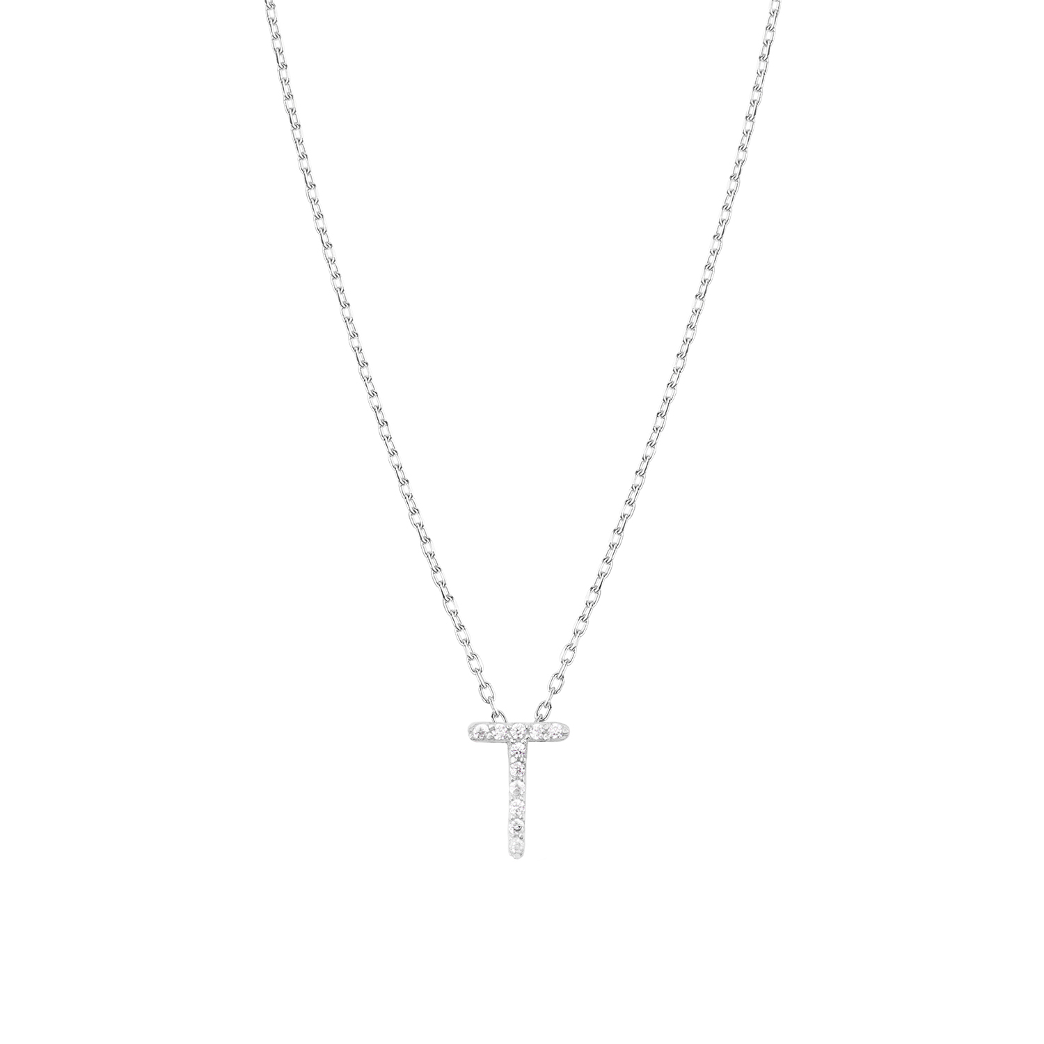 Collar de Plata Esterlina 925 Letra T 2