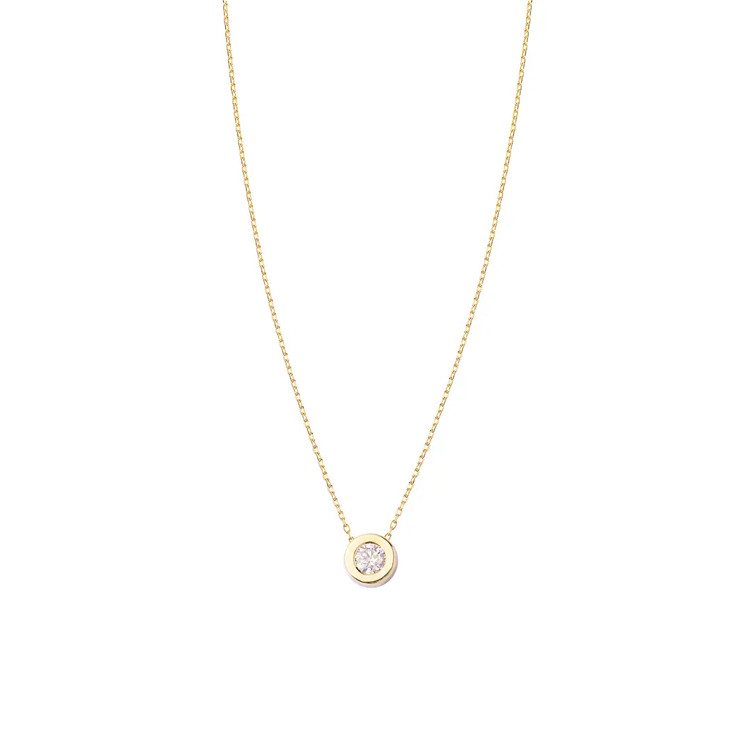Collar de Oro 18kt con Diamantes de Punto de Luz 6 Pts Totales SI/H 3 3