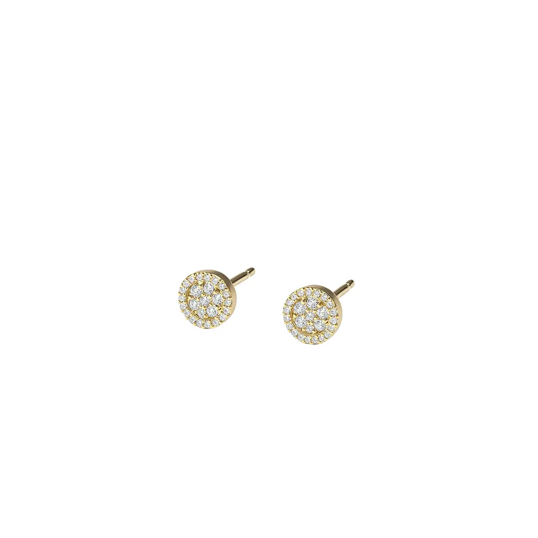 Aros de Oro 18kt con Diamantes 27pts total SI/H Oro Amarillo 2