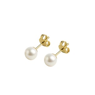 Aros de Oro 18kt Perla Cultivada de 5.0mm a 5.5mm