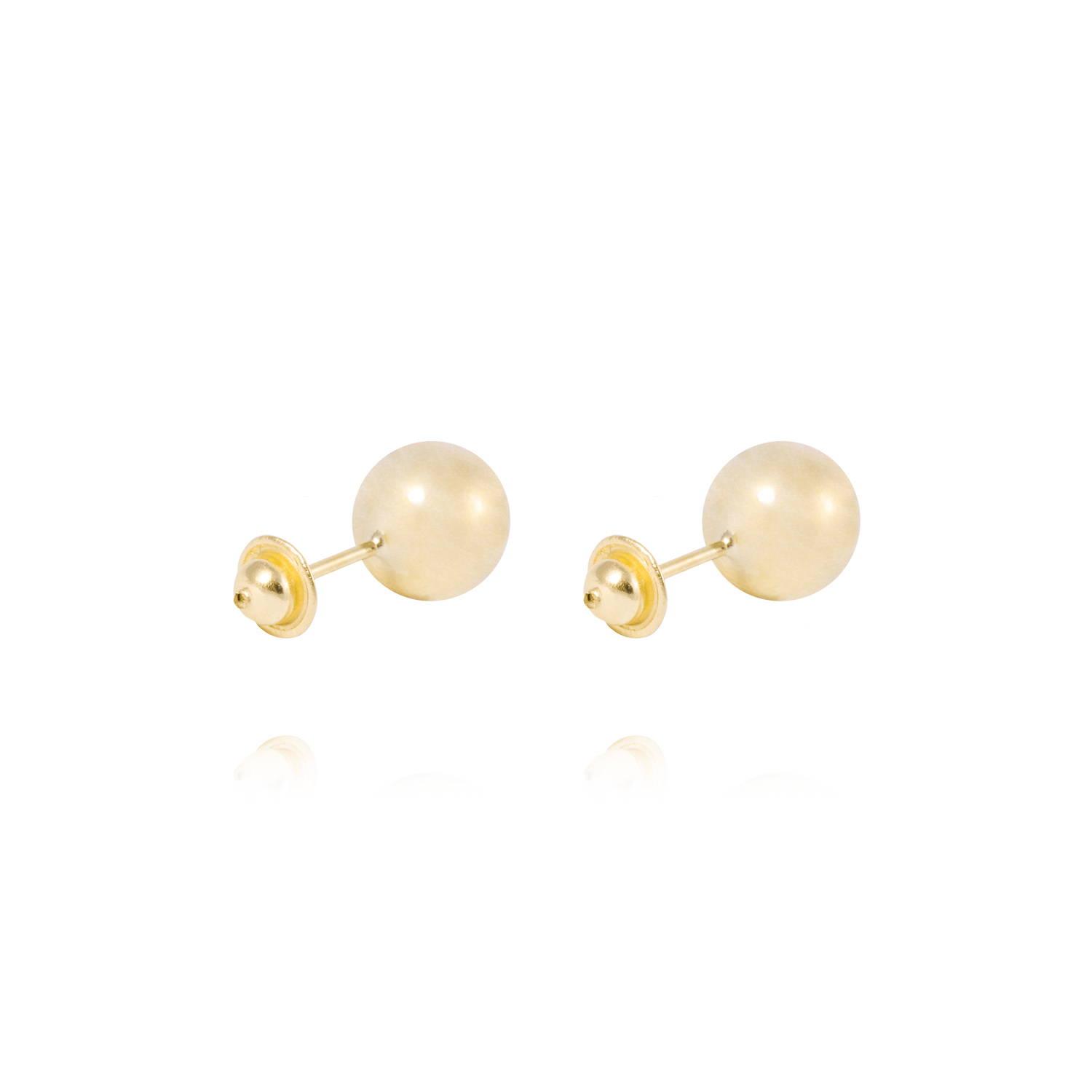 Aros de Oro 18 kt  Modelo Pelotita 7,0mm Tornillo tope 3