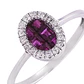 Anillo de Oro Blanco 18kt con Diamantes de 8Pts 60Pts Rubí - Miniatura 2