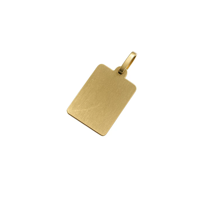 Colgante Oro Miel 18kt Placa Lisa 1