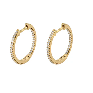Aros Oro Amarillo 18kt Diamantes 20Pts Corte Brillante