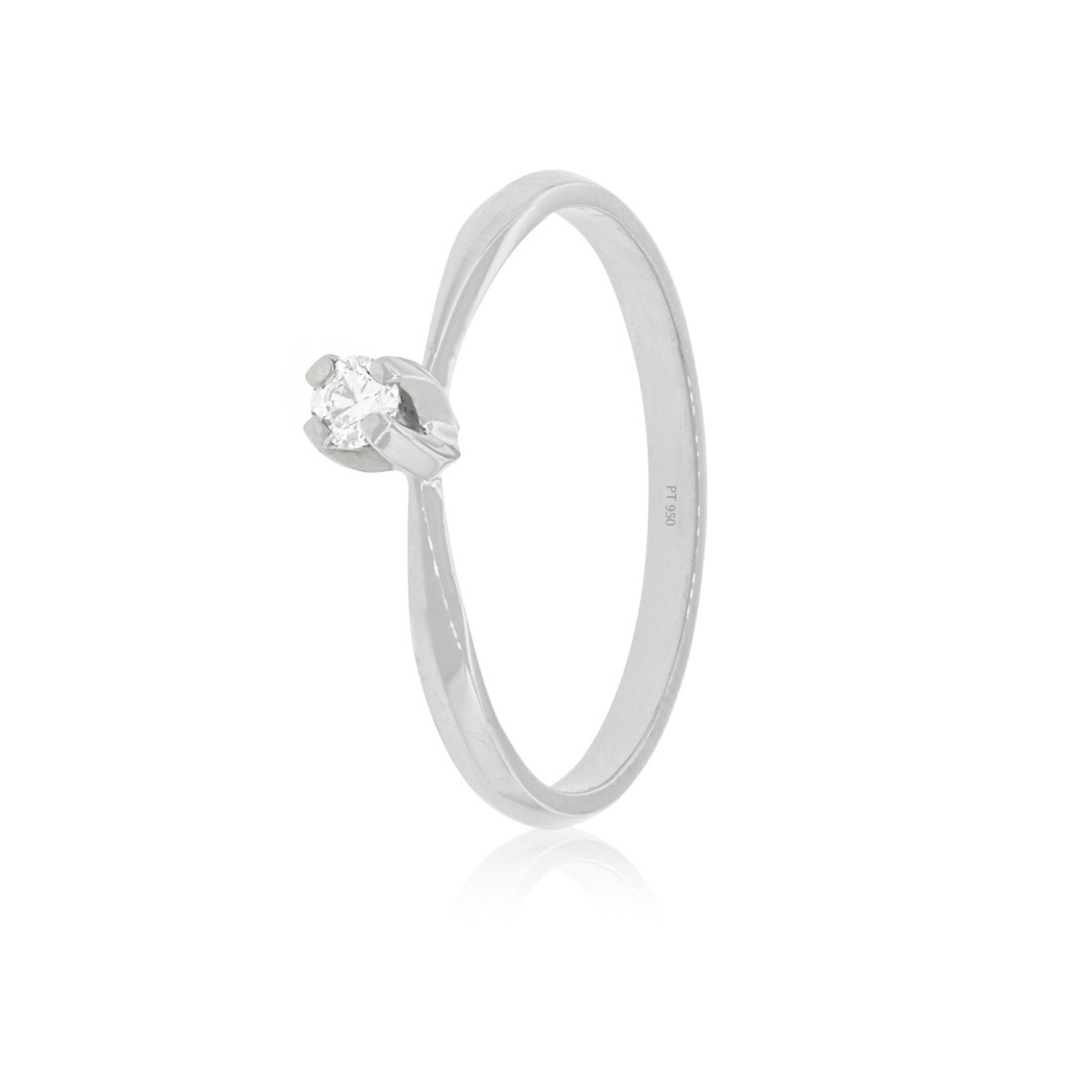 Anillo de compromiso Platino Modelo Niza Diamante Solitario de 6ptos 1