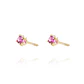 Aros de Oro 18kt Chaton Rubí de 2,5mm - Miniatura 2