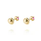 Aros de Oro 18kt Chaton Rubí de 2,5mm - Miniatura 3