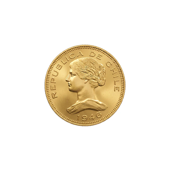 Moneda de Oro Chilena de 100 pesos año 1940 al 1949 1