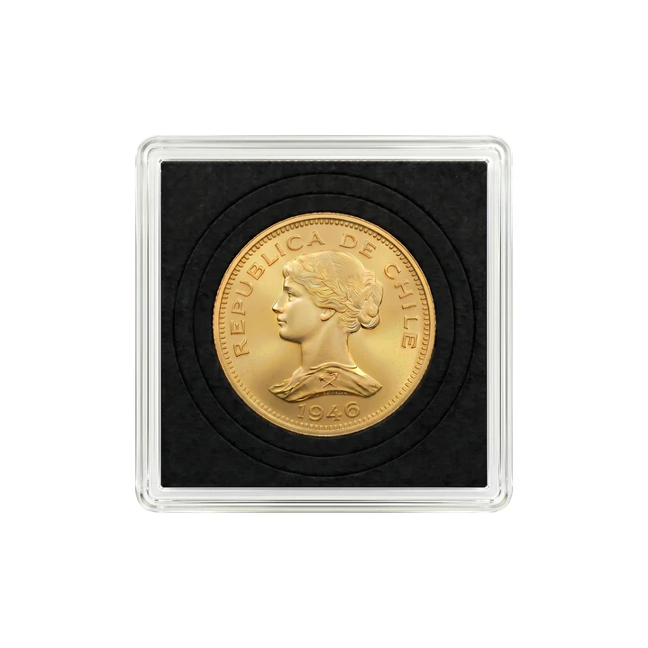 Moneda de Oro Chilena de 100 pesos año 1940 al 1949 3