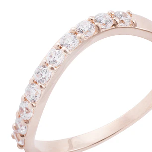 Anillo Oro Miel 18kt Reina Circonitas