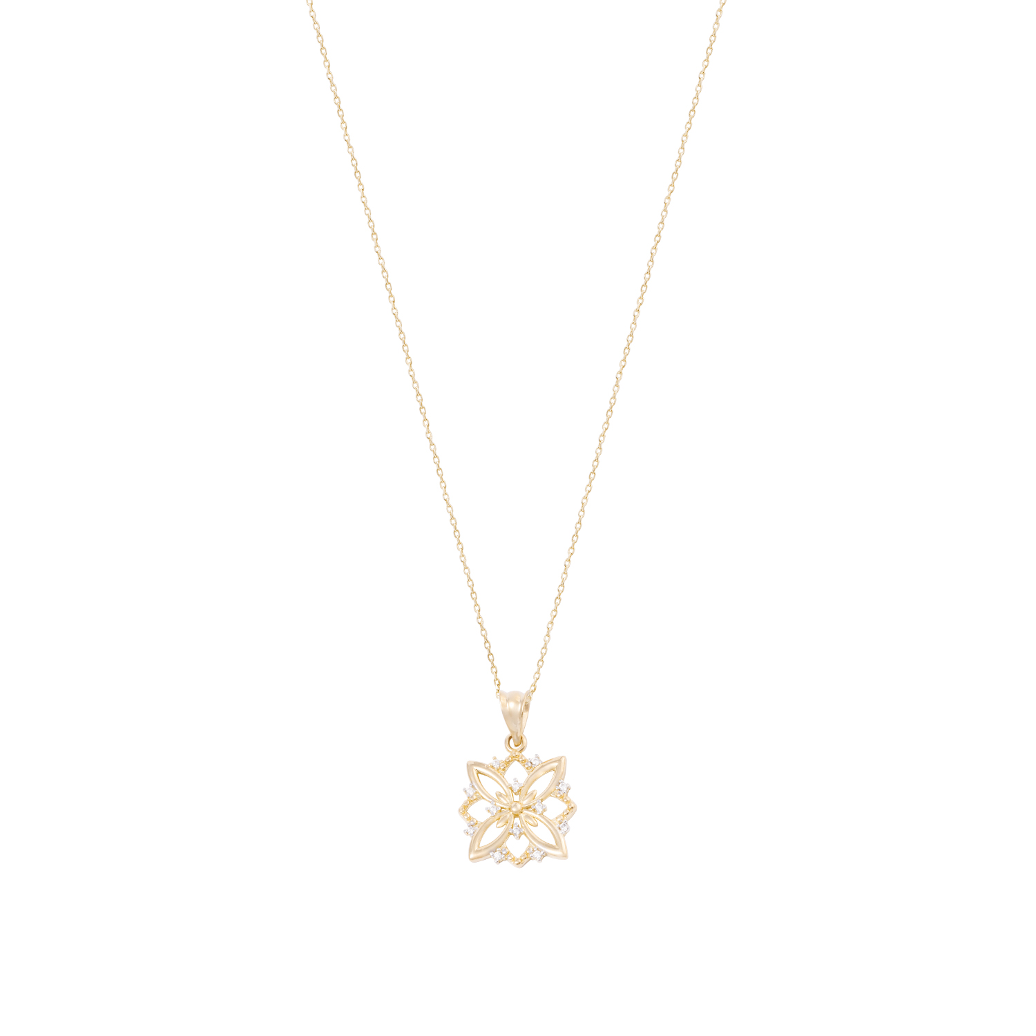 Colgante de Oro 18kt Copo de Nieve 12 Circonita 3