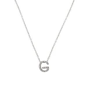 Collar de Plata Esterlina 925  Letra G Brillo