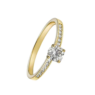 Anillo Oro Amarillo 18kt Circonita Central 4MM